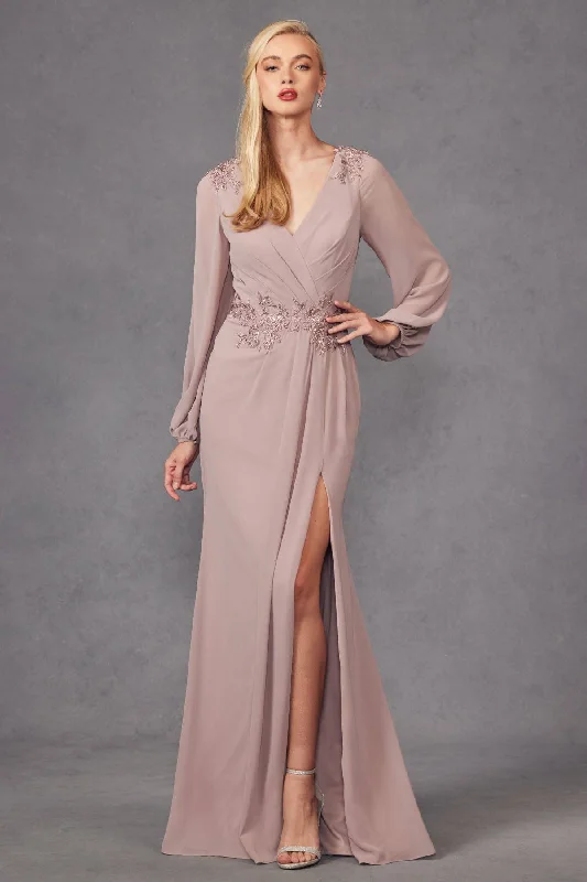 Discounts On Casual Weekend Styles Beaded Bodice Short Sleeve Fitted Slit Long Mother Of The Bride Dress JTJTM16A Discounts On Casual Weekend Styles Beaded Bodice Short Sleeve Fitted Slit Long Mother Of The Bride Dress JTJTM16A