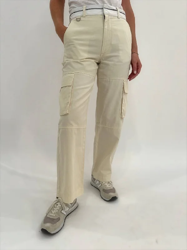 Evening Elegance Addie Reversed Waistband Pant In Ivory