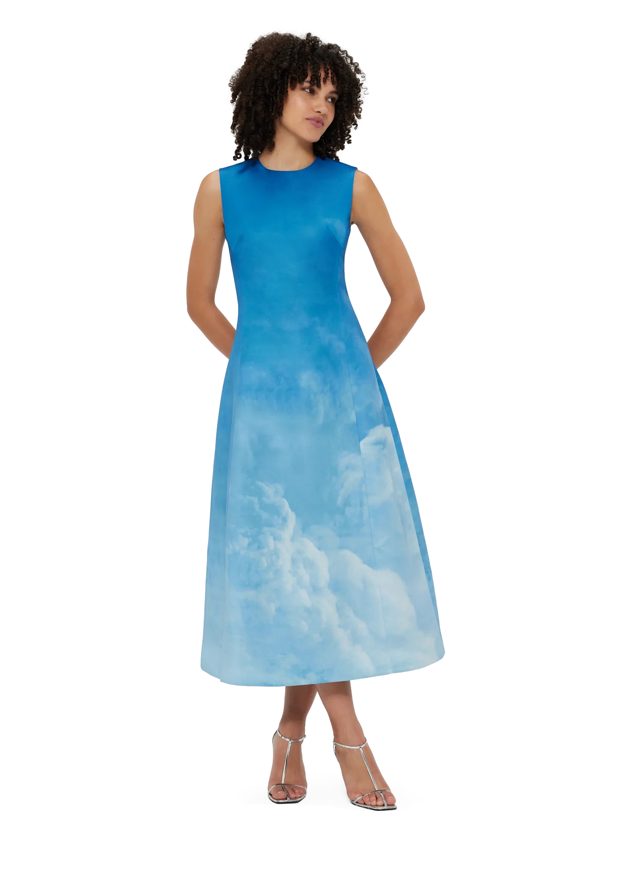 Limited Stock, Big Sale Cleo Sleeveless Midi Dress - Aerial Print