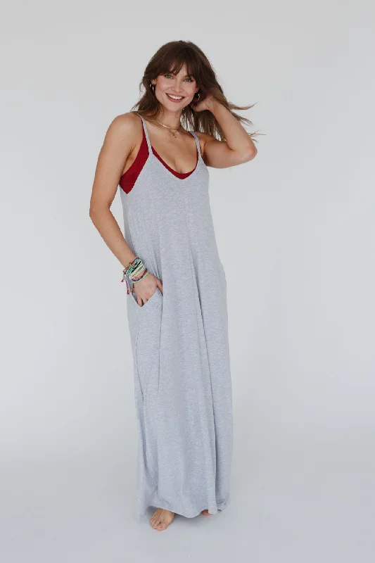 Must Haves Perfection Pocket Maxi Dress - Heather Gray