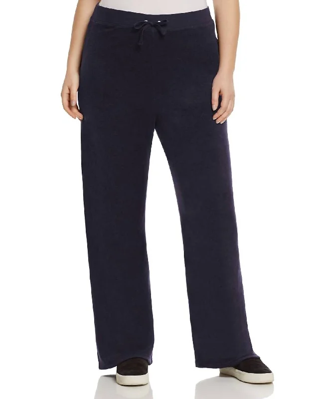 Urban Femme Streetwear Mar Vista Microterry Track Pants In Navy Blue