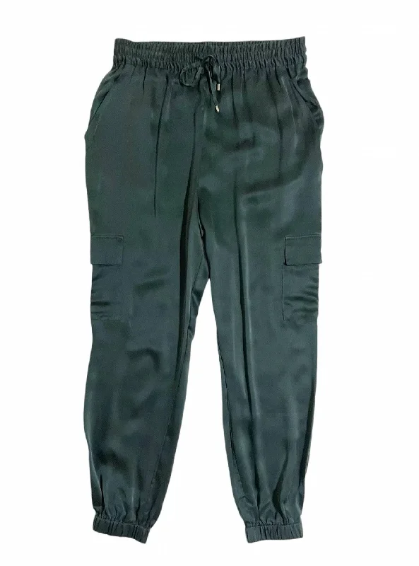 Seasonal Trends Silk Jogger Pants Emerald Green