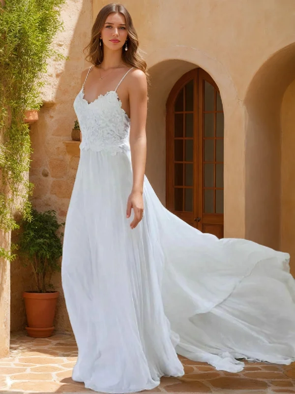 Insane Discount Onslaught A-Line/Princess V-Neck Sleeveless Lace Wedding Dresses