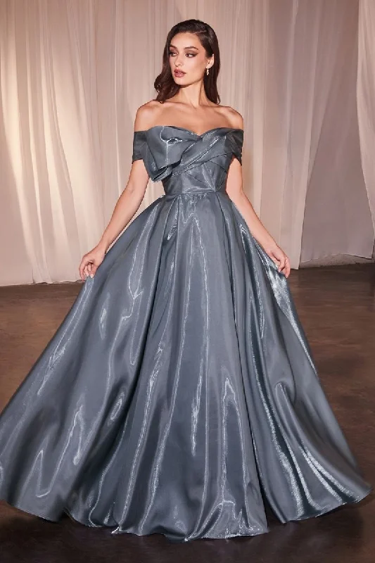 Modern Romance Off The Shoulder Sweetheart Neckline Gown by Cinderella Divine CD801 - Special Occasion