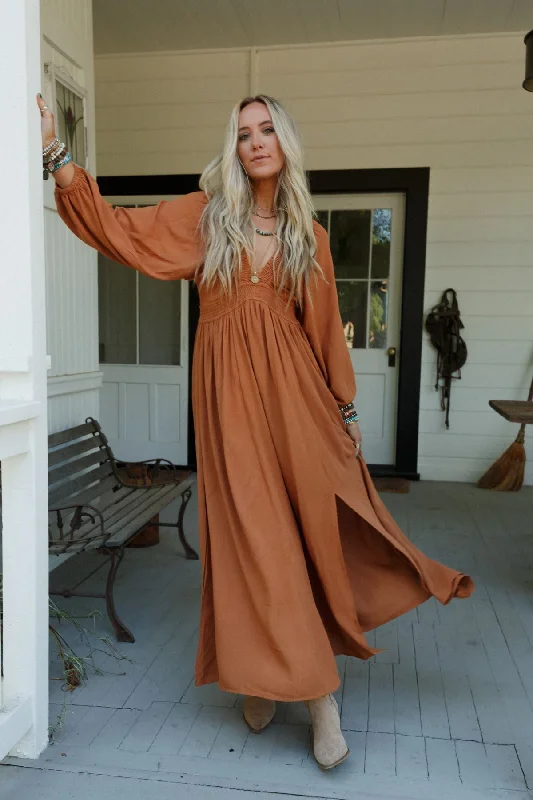 Chic And Edgy Wila Maxi Dress - Camel