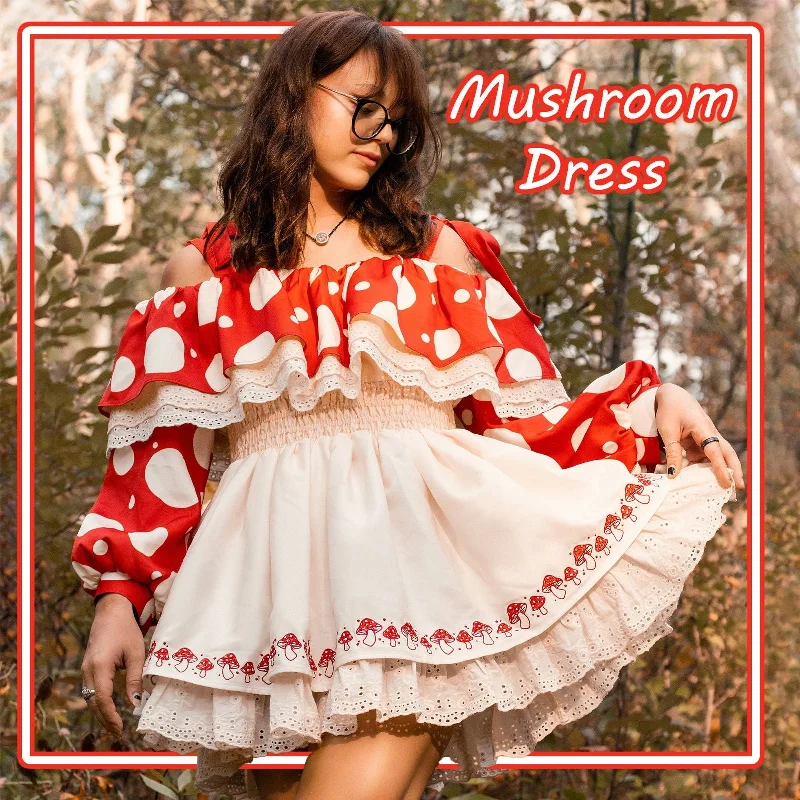 Women's High Street Fashion Mushroom Dress (Amanita)