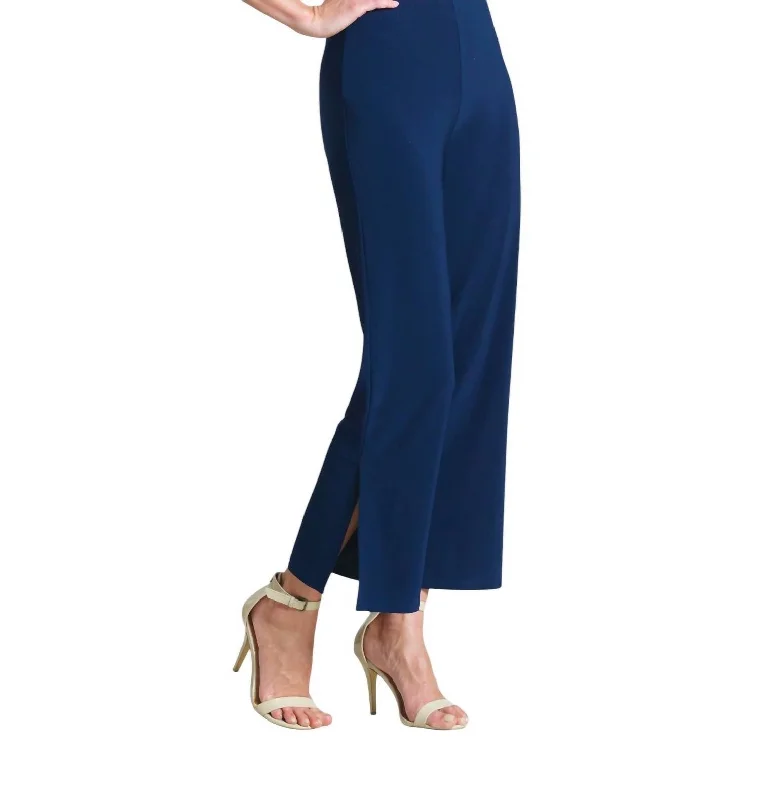 Limited - Edition Drops Signature Side Slit Ankle Pant In Navy