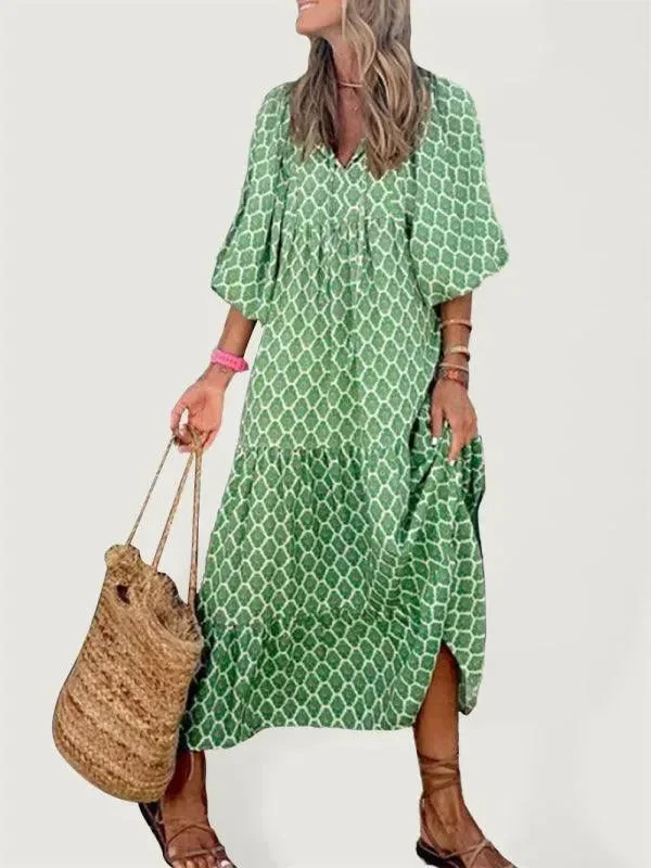 Trendy Fashion Sale Geometric Maxi Dress