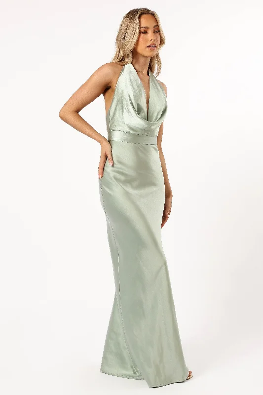 Season Appropriate Women's Collection Lynda Halterneck Maxi Dress - Sage