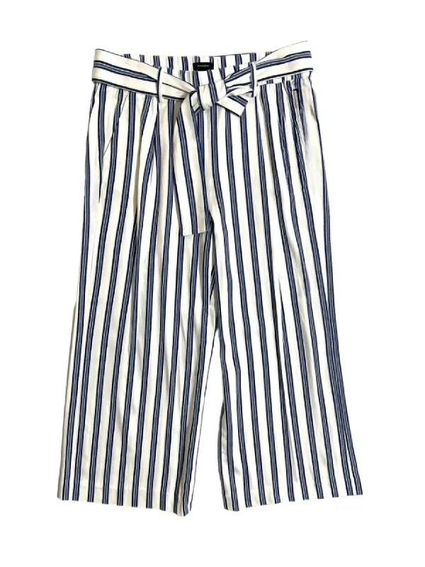 Limited Stock, Big Sale Women's Izzy Striped Waist Tie Wide Leg Casual Pants In Multicolor