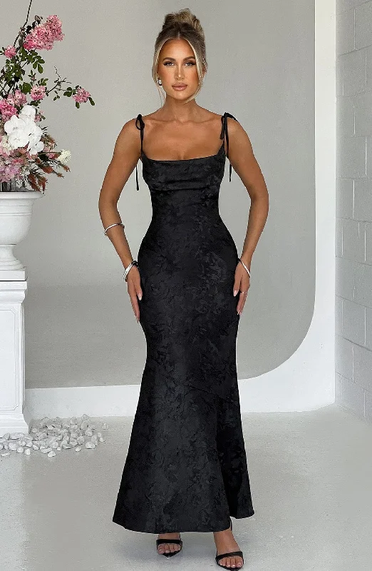 Romantic Date - Night Ensemble Whitney Maxi Dress - Black