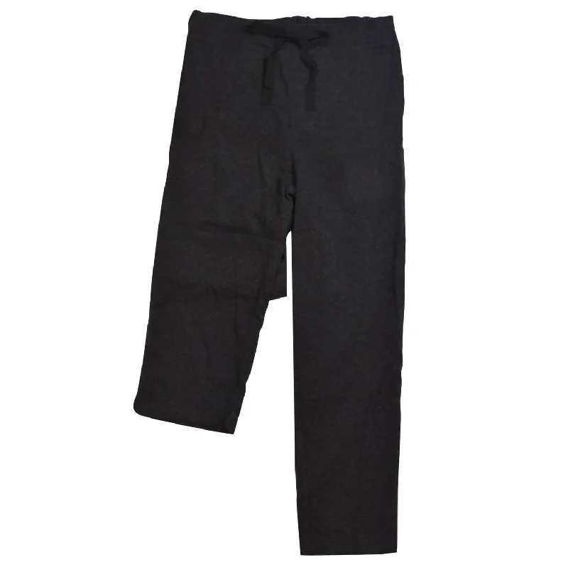 Relaxed Style Womens Charcoal Drawstrings Waist Wool Pants