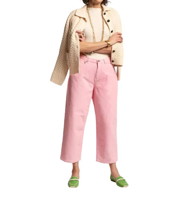 Casual Chic Jane Corduroy Straight Pant In Pink