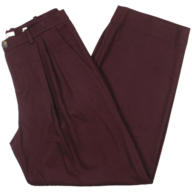 Daily Deals Womens Wool Blend Low Rise Wide Leg Pants