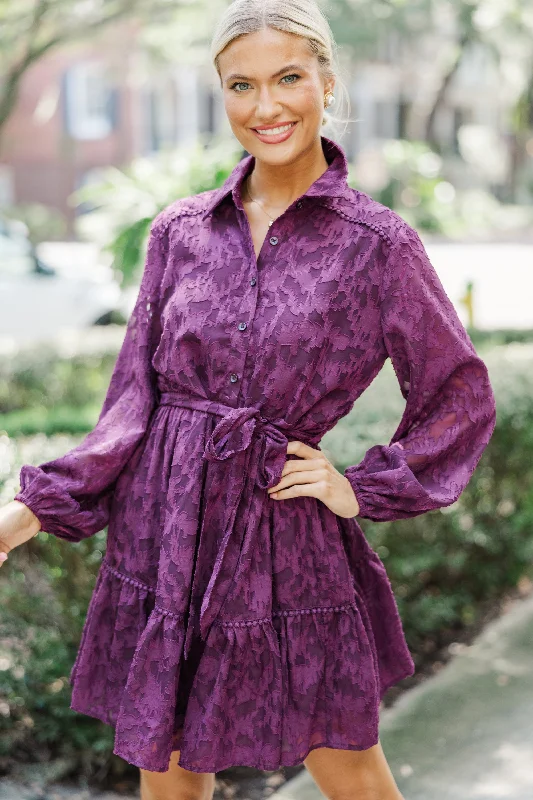 Travel Essentials All You Have Eggplant Purple Lace Dress