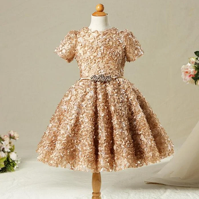 Style Breakthroughs Toddler Ball Gowns Girl Summer Formal Retro Elegant Birthday Party Sequin Dress