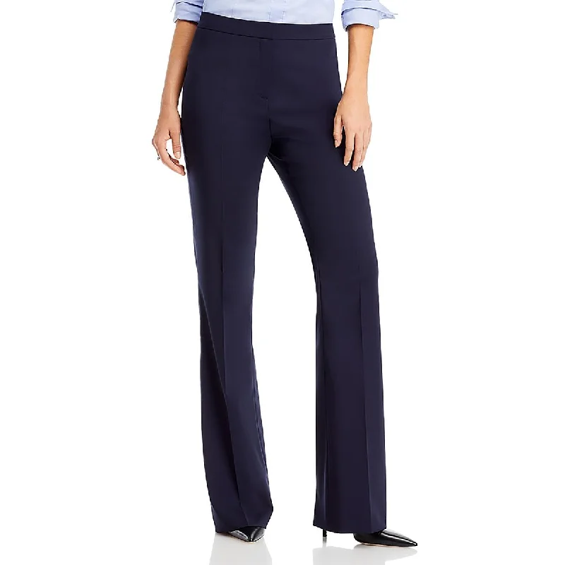 Minimalist Chic Womens Wool High Rise Bootcut Pants