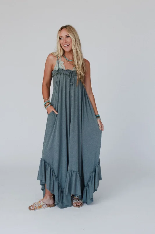 Everyday Basics The Nest Heavenly Glow Maxi Dress - Olive