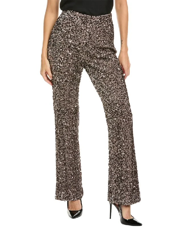 Classic Charm Badgley Mischka Sequin Velvet Bootleg Pant