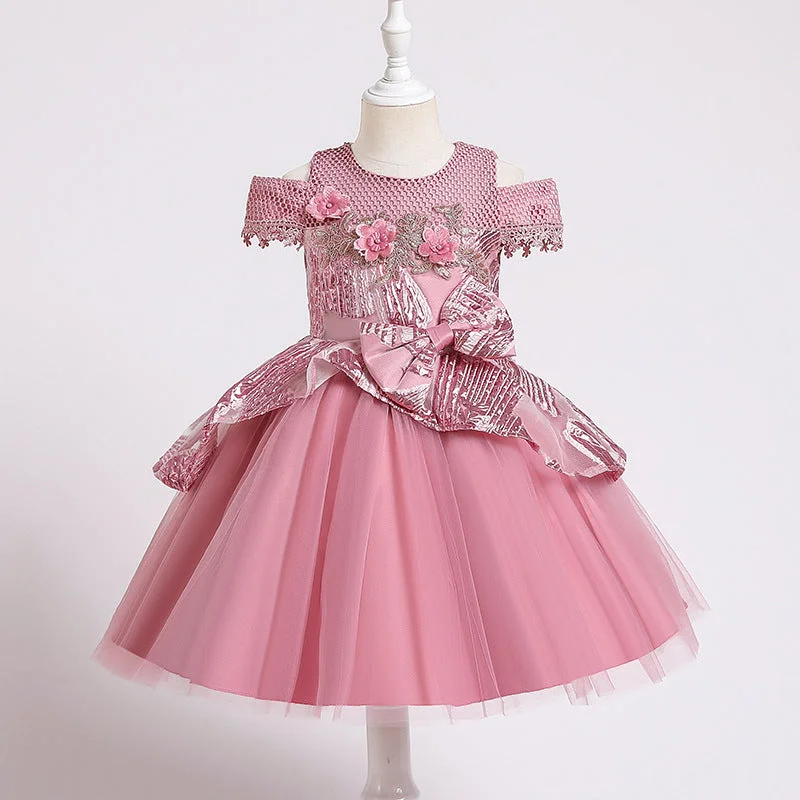 Innovate Your Wardrobe Toddler Ball Gowns Flower Girl Elegant Embroidery Irregular Princess Party Dress