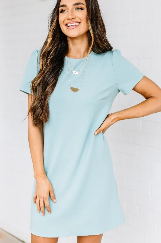 Versatile Wardrobe Essentials Meet You Anywhere Mint Blue Shift Dress