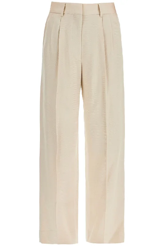 Luxe Layering Blaze Milano Women's ivory Viscose Pants With Embroide Pocket