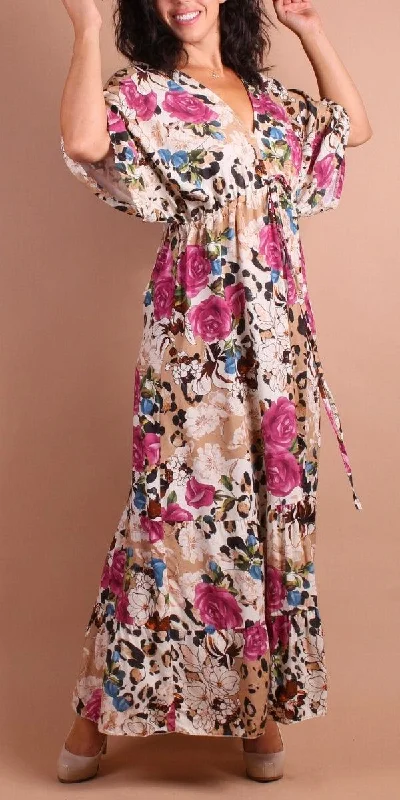 Gift Ideas Leopard Rose Maxi Dress