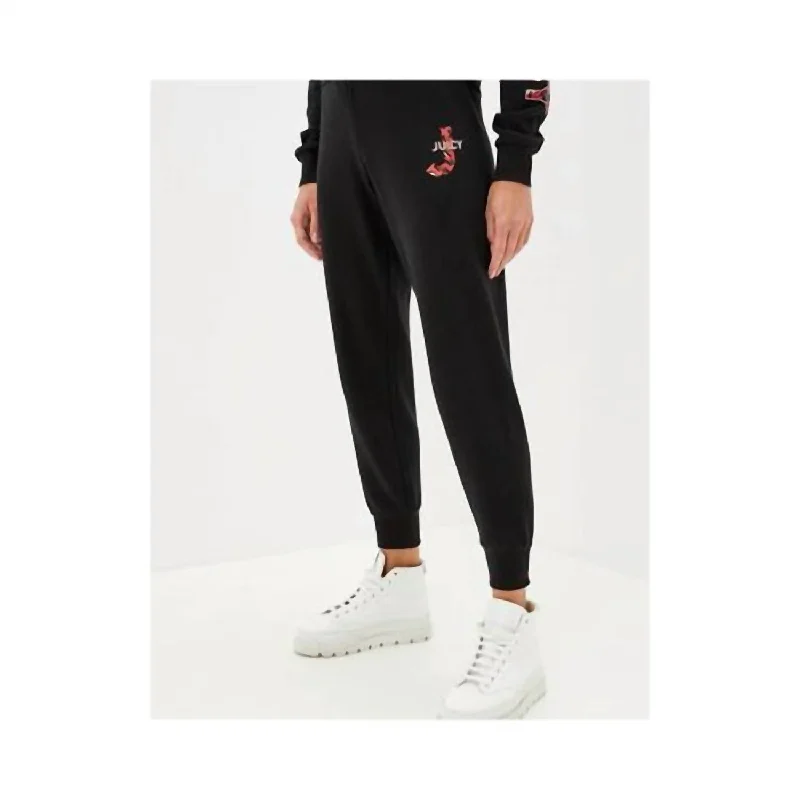 Urban Femme Streetwear Women's Pitch Juicy Fleece Track Jogger Pants In Black