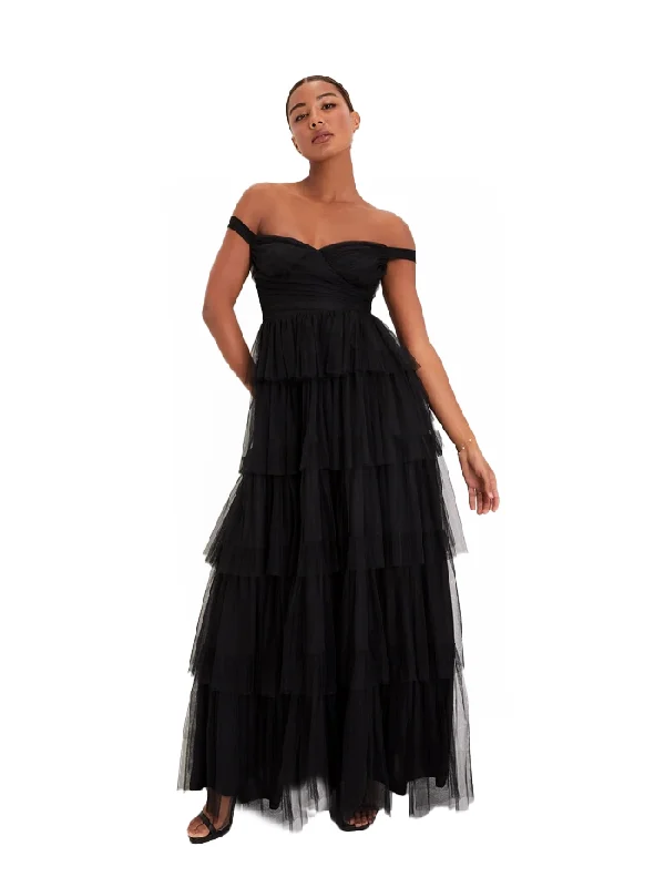 Fashion Sale S - lulus black off the shoulder tiered maxi dress