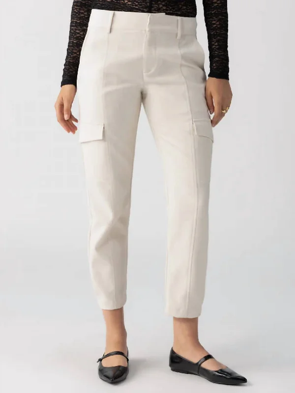 Cool Prices Polished Cargo Pants In Toasted Marshmallow