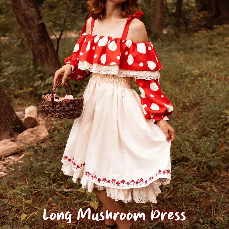 Feminine Soft - Hued Styles Long Mushroom Dress