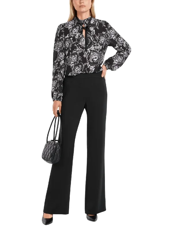 Trendy Street Style Flared Leg Trouser In Black