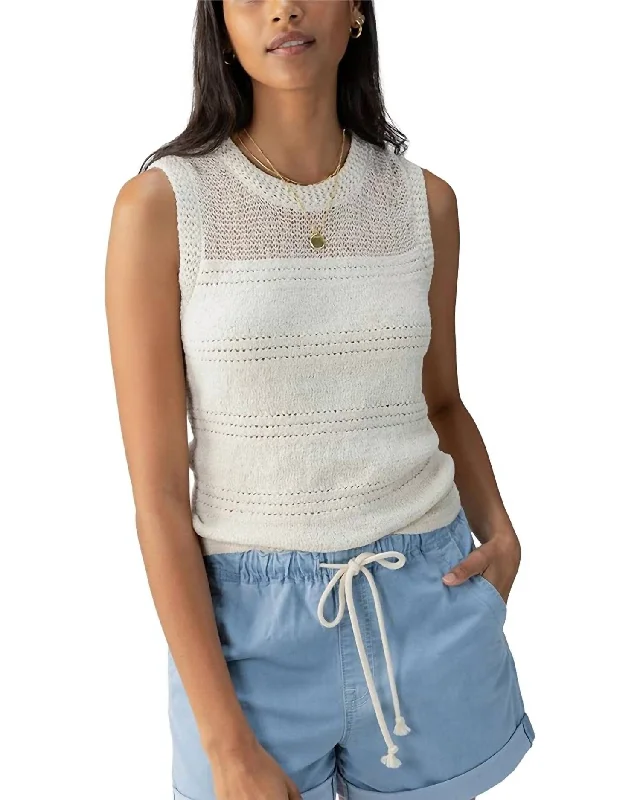 Effortless Comfort Waves Of Summer Shell Top In White