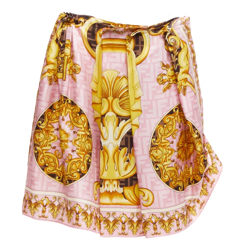 Fashion Forward Style Fendace Fendi Versace baroque Zucca drape skirt