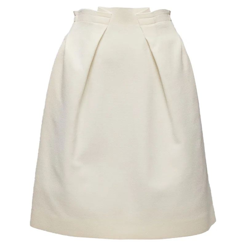 Spring Fashion Roland Mouret wool crepe silk trim origami pleat waist skirt