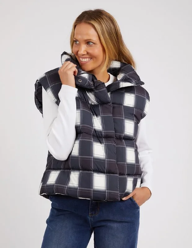 Luxury Fashion Elm Cedar Check Puffer Vest