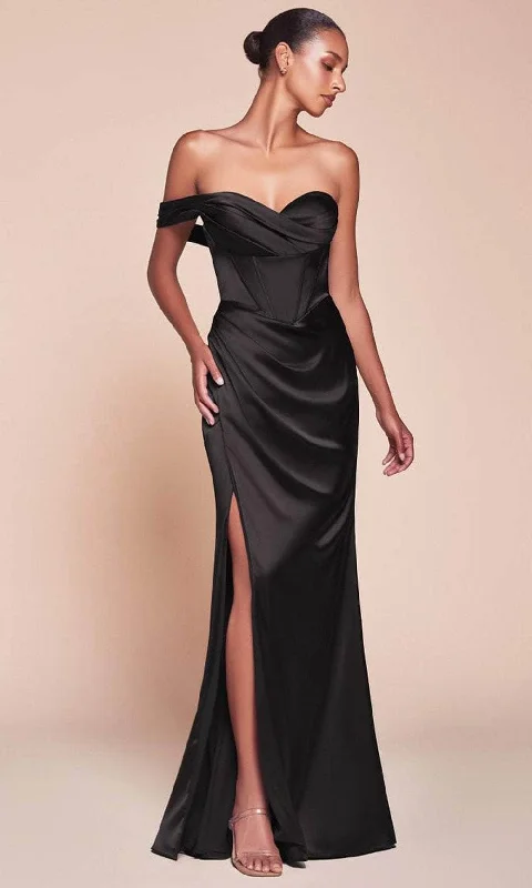 Women's Athletic Garments Summer Splash Sale Ladivine 7448 - Satin High Slit Long Gown Women's Athletic Garments Summer Splash Sale Ladivine 7448 - Satin High Slit Long Gown
