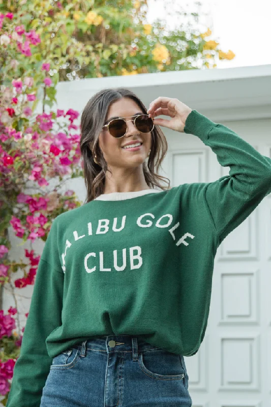 Seasonal Trend Malibu Golf Club Green Lightweight Sweater