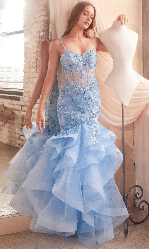 Attire Sale Cinderella Divine CC8915 - Sleeveless Mermaid with Embroidery Prom Dress