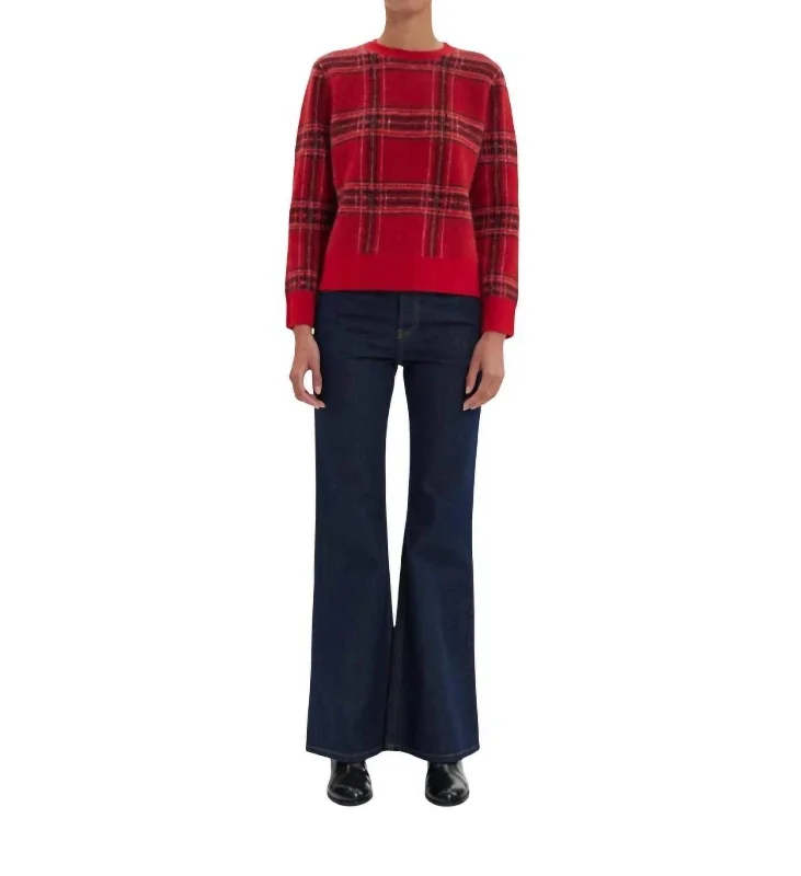 Gift Ideas Ulysse Plaid Sweater In Red