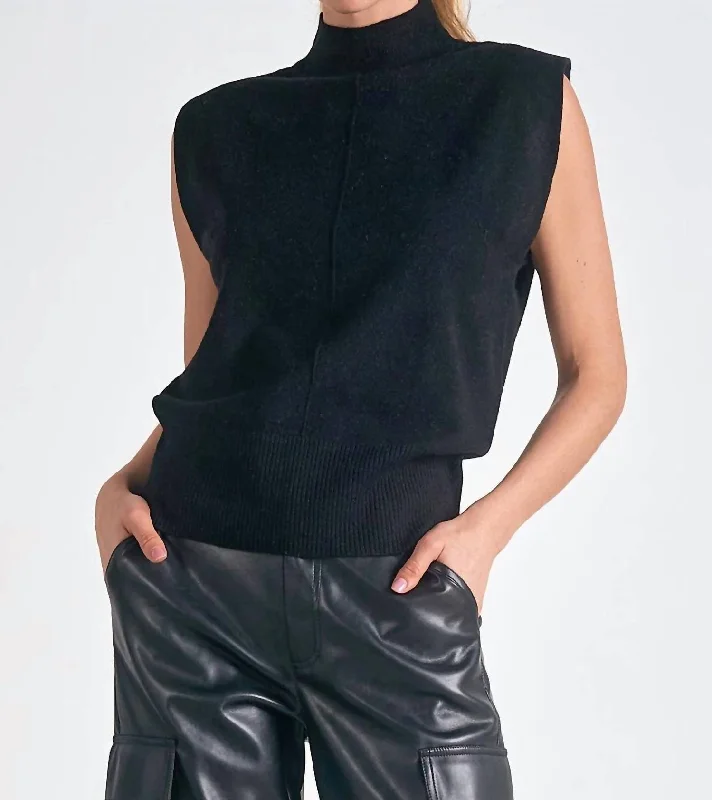 Refined Look Chelcie Sleeveless Sweater In Black