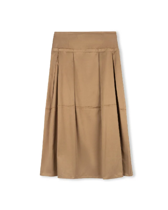 Chic And Edgy Raw Waist Pleat Skirt