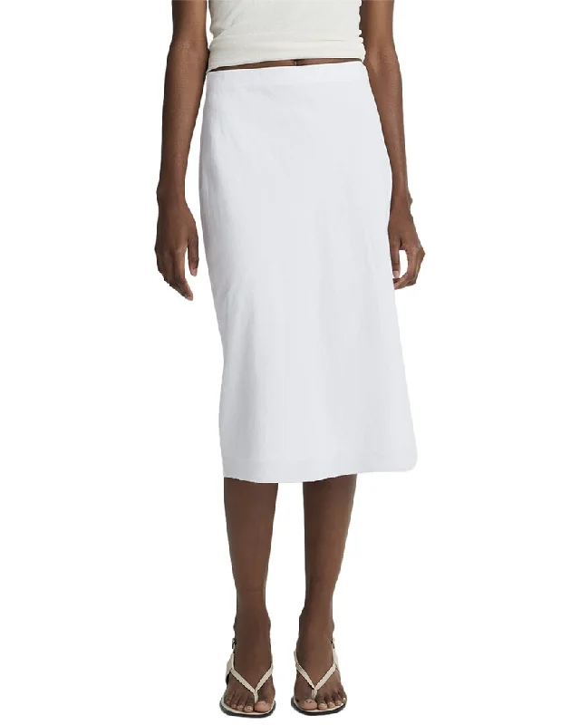 Laid-Back Elegance Vince Easy Linen-Blend Slip Skirt