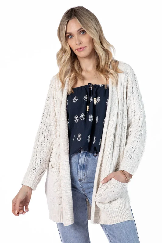 Best Sellers Sweet Nothings Cream Chunky Cable Knit Cardigan