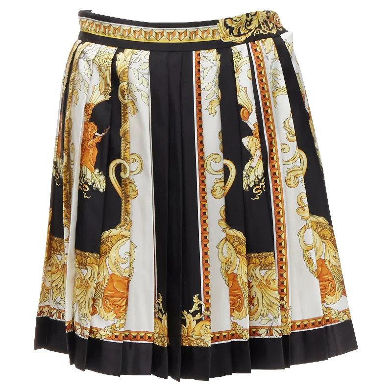 Wardrobe Refresh Versace Barocco silk pleated skirt