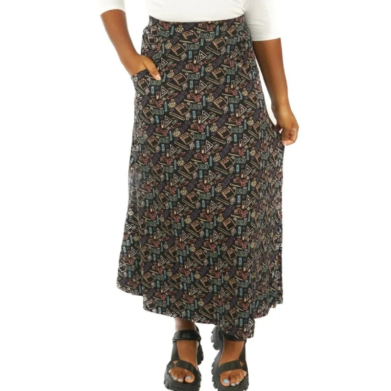 Affordable Women's Attire Chic Outfits Chalkboard STEAM Maxi Skirt [FINAL SALE]