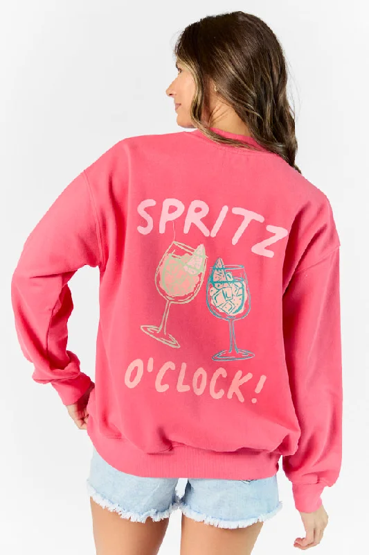 Subtle Sophistication Cin Cin! Light Red Graphic Sweatshirt