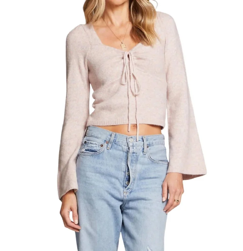 Women's Chic Outerwear Attire Cottagecore Rustic Charm Style Jayne Sweater In Light Pink Women's Chic Outerwear Attire Cottagecore Rustic Charm Style Jayne Sweater In Light Pink