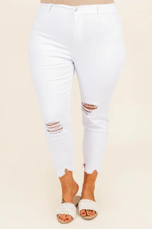 Unleash Your Trendy Side Spotlight All Over Jeans, White