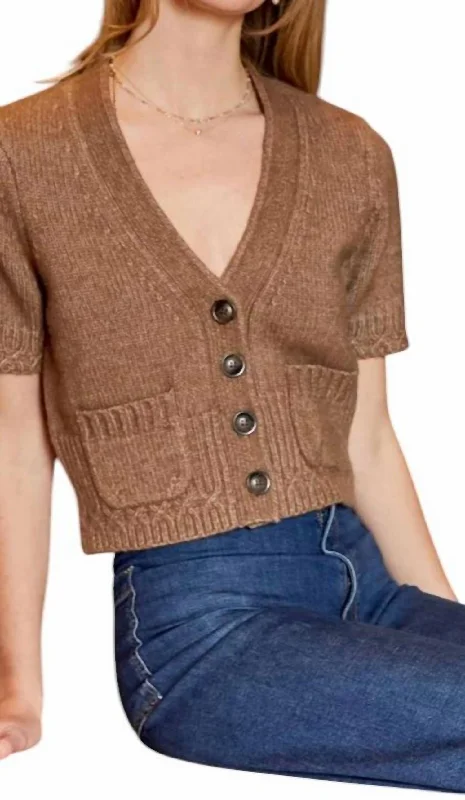 Relaxed Style Brynn Cardigan In Umber